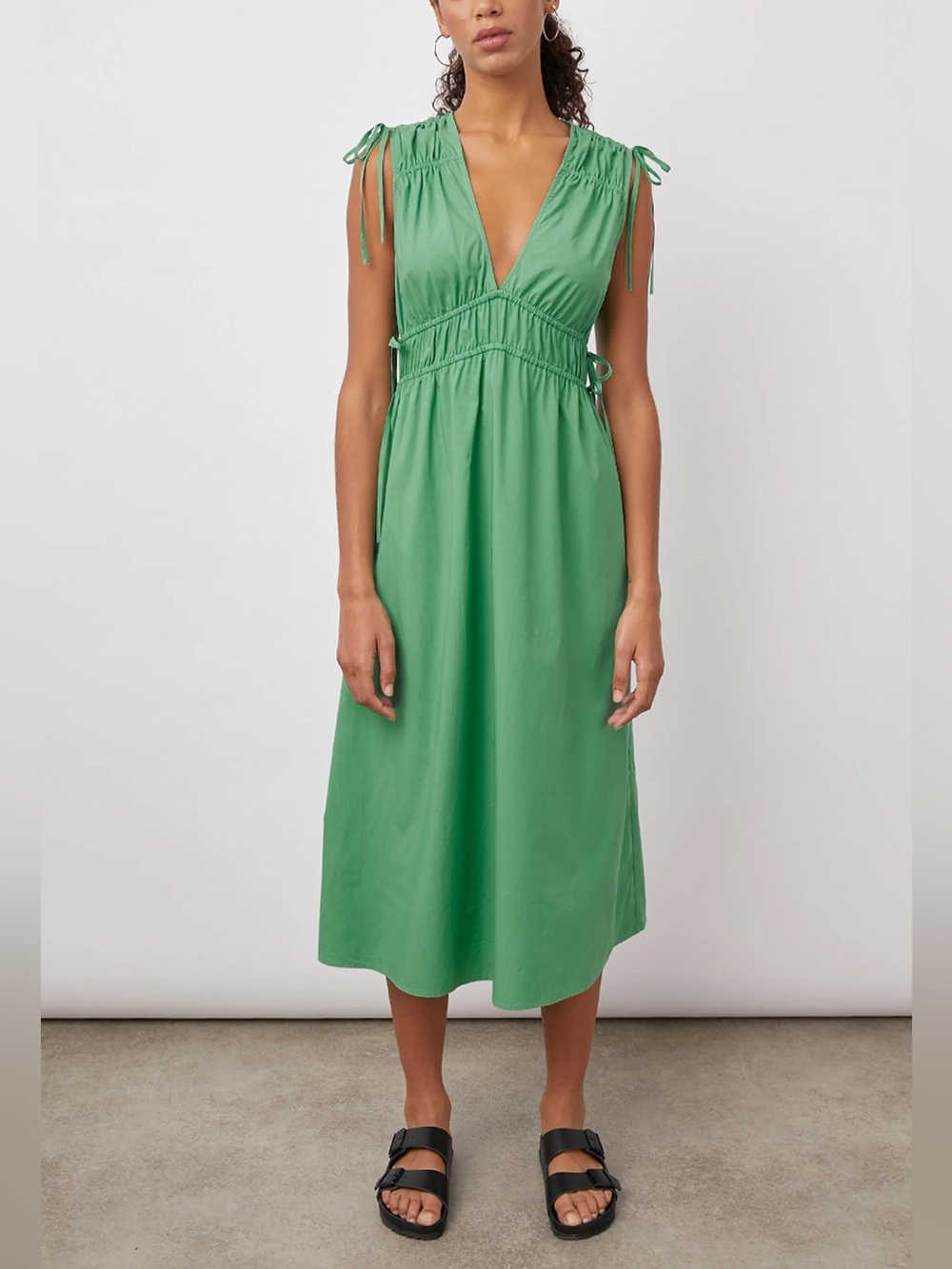 Rails Constantine Tiered Kelly Green Midi Dress Casual Organic Cotton Women’s M
